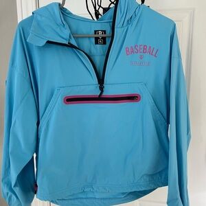 Kids Premium Windbreaker Blue Pink Accents